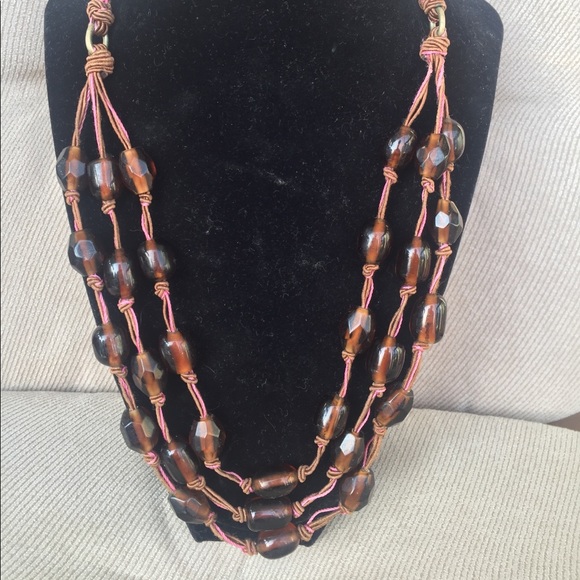 Sigrid Olsen multi layers knotted brown necklace - Picture 3 of 6